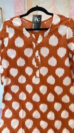 Stylish rust cotton kurta