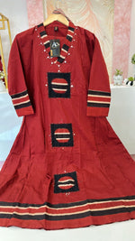 Wow cotton appliqué suit set with designer back