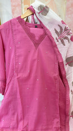 Mul cotton lining suit set paired with floral dupatta