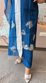 Smart n designer pure appliqué work Mul Chanderi suit set