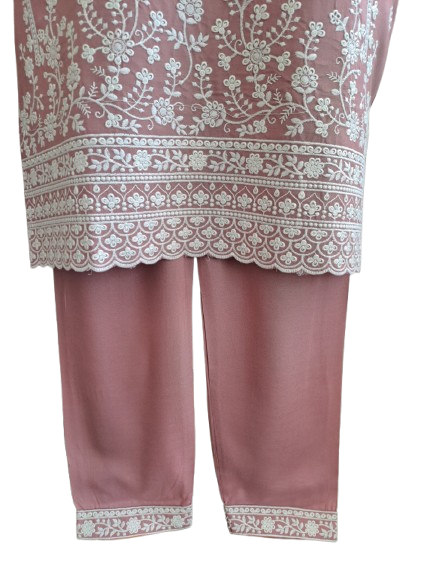 Pure cotton fully embroidered suit set