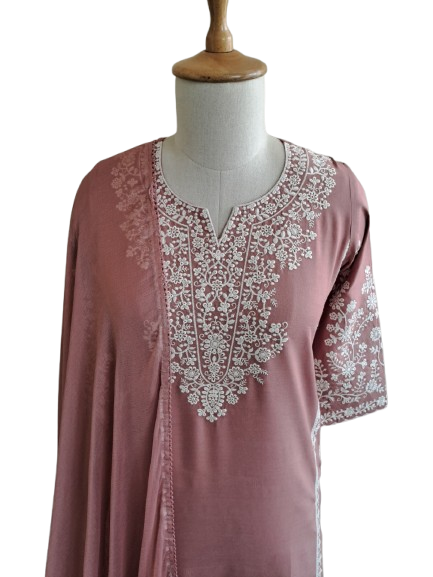 Pure cotton fully embroidered suit set