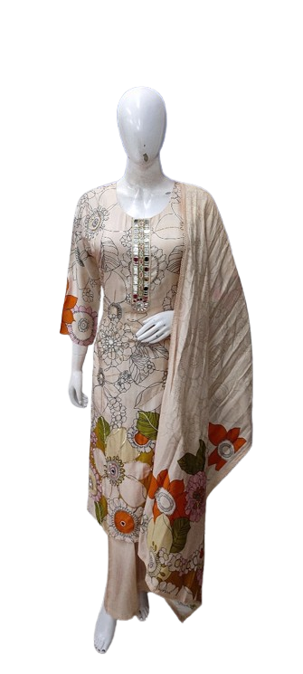 Pretty dola silk embellished suit set (slim fit)