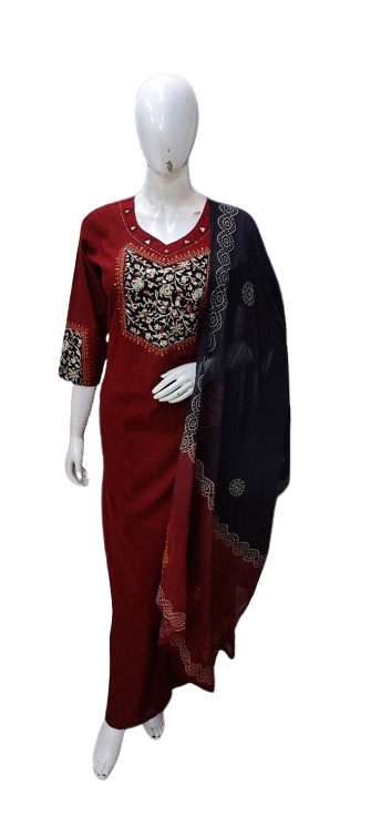 Pure cotton ajrakh suit set