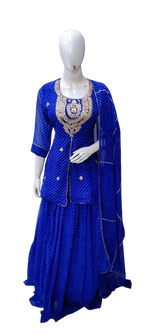 Restocked!! Blue Lehariya skirt top and dupatta