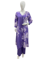 Smart cotton Co ord in purple