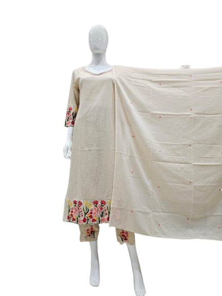 Beautiful cotton embroidered suit set