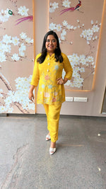 Gorgeous hand work pure Mul silk lining co ord set