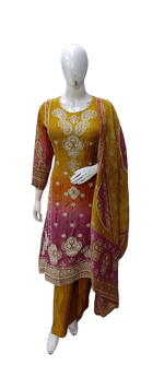 Smart crushed shimmer ombré effect full suit set