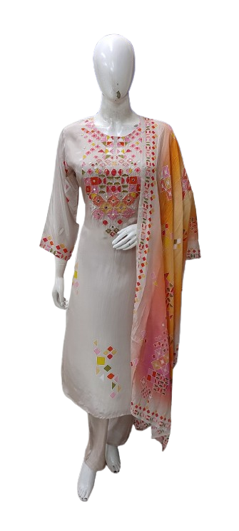 Pure crepe full suit set