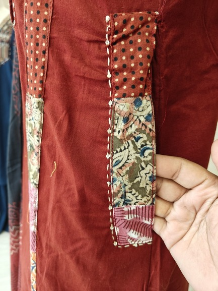 Pretty ajrakh cotton full suit set in red