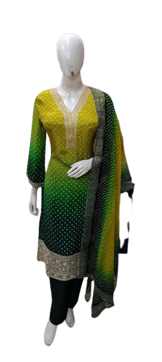 Pure crepe Zari detailing lining suit set. Very premium fabric quality