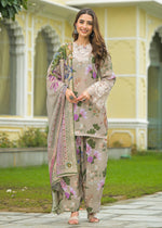 Linen cotton Pakistani style lace detailing farsi suit set