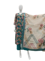 Premium linen cotton lining full suit set in blue