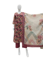 Premium linen cotton lining full suit set in wine