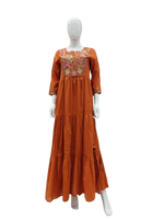 Pretty cotton embroidered lining gown