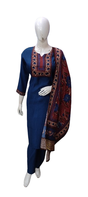 Muslin ajrakh suit set