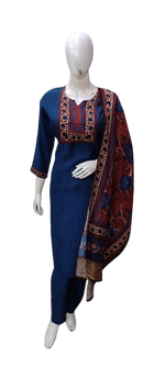 Muslin ajrakh suit set