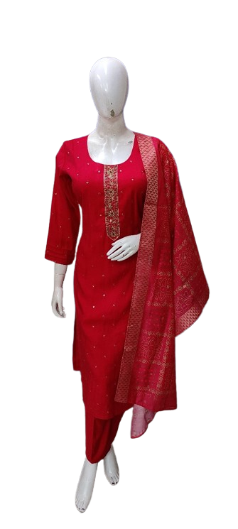 Rani pink Roman silk suit set