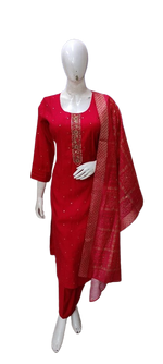 Rani pink Roman silk suit set