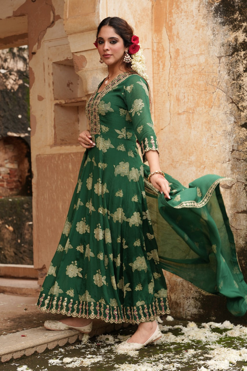 Party wear premium chinon designer suit set