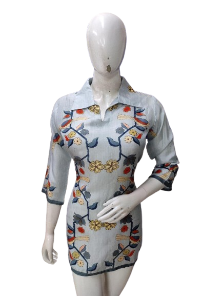 Kalamkari silk short top