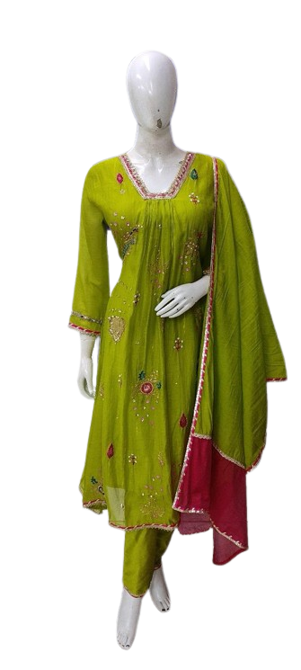 Gorgeous Mul Chanderi with Zari , mirror and gotta work