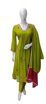 Gorgeous Mul Chanderi with Zari , mirror and gotta work