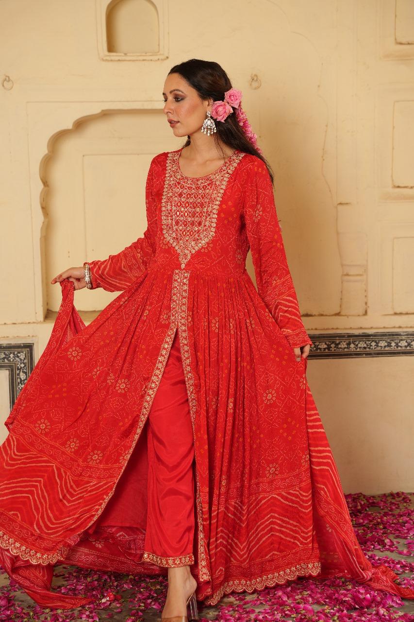 Pretty pure chinon designer suit set