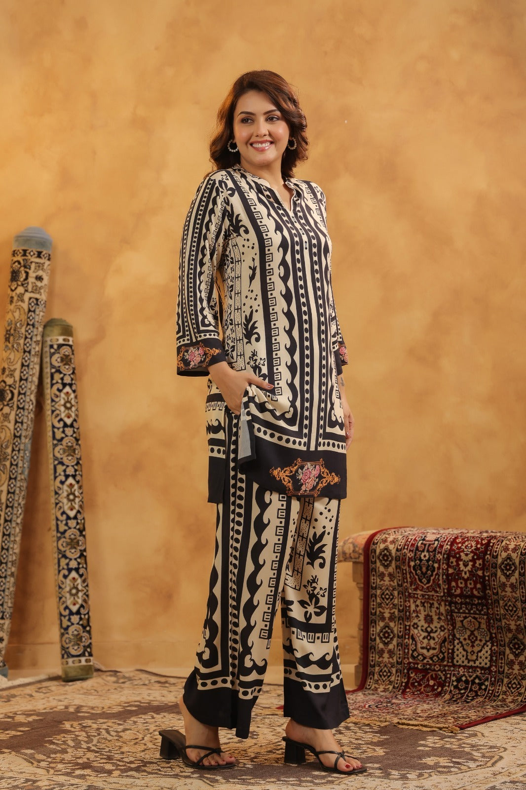 Mul silk digital printed co ord