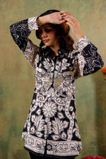 Pure crepe embellished shirt