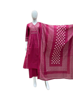 Beautiful V neck hand work full suit set