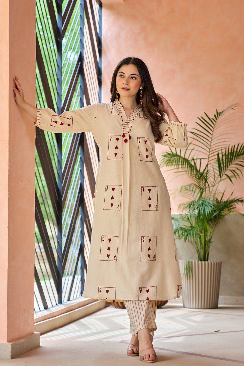 Smart smart cotton pocket design kurta pant