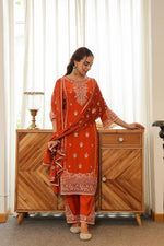 Designer suit pure crepe suit set