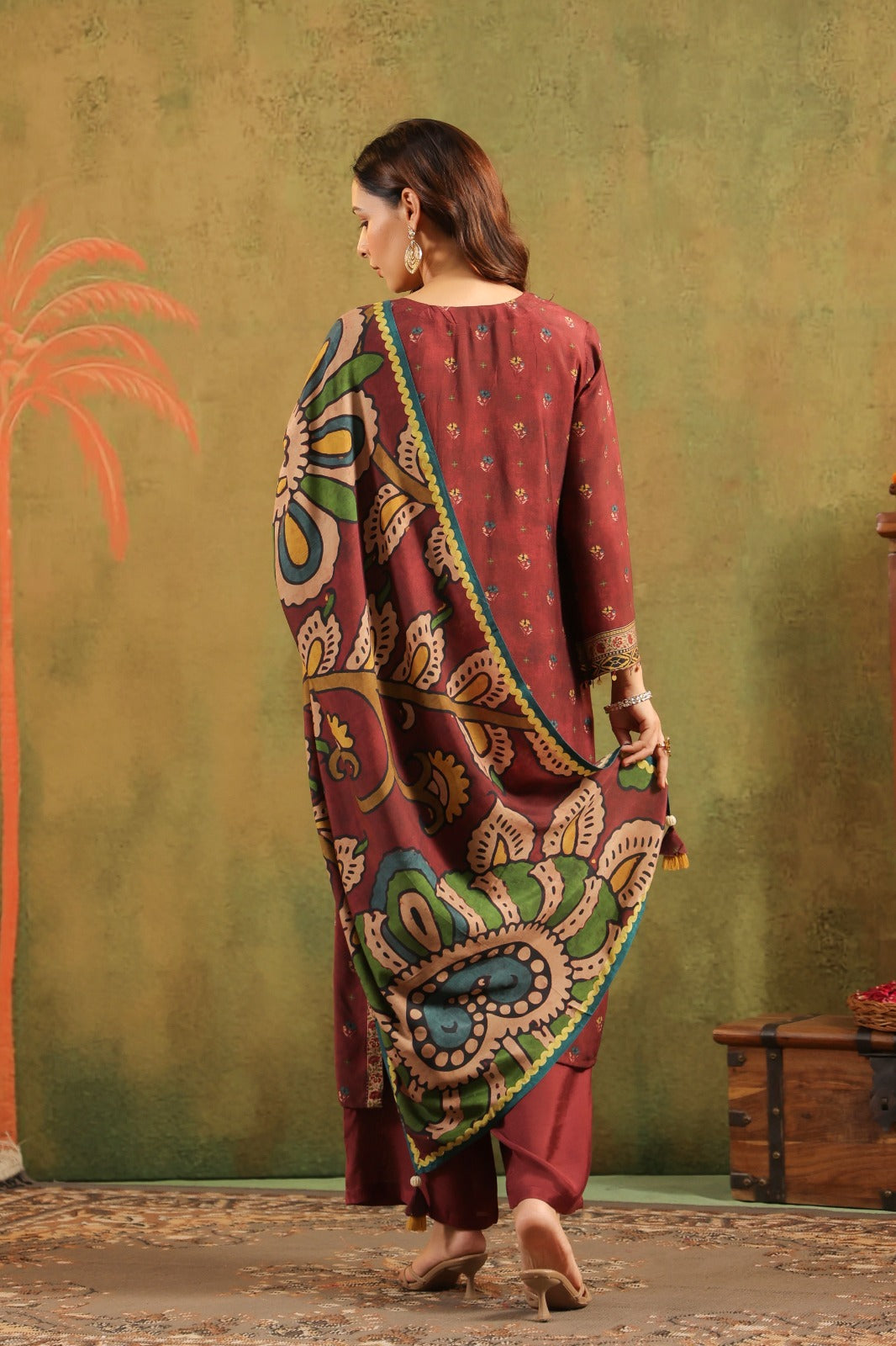 Super gorgeous Mul silk Kalamkari suit set