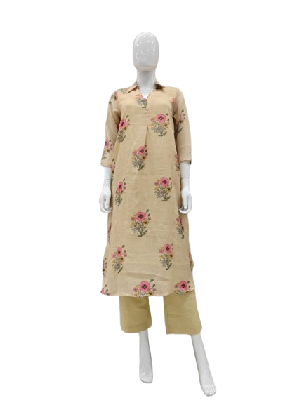 Smart linen cotton kurta pant