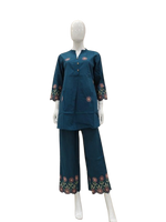 Smart cotton embroidered co ord set