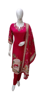 Pure crepe with beautiful handwork suit set