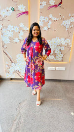 Purple one piece floral dress