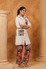 Designer tissue embellished co ord set
