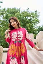 Pure Mul cotton digital printed suit set in pink