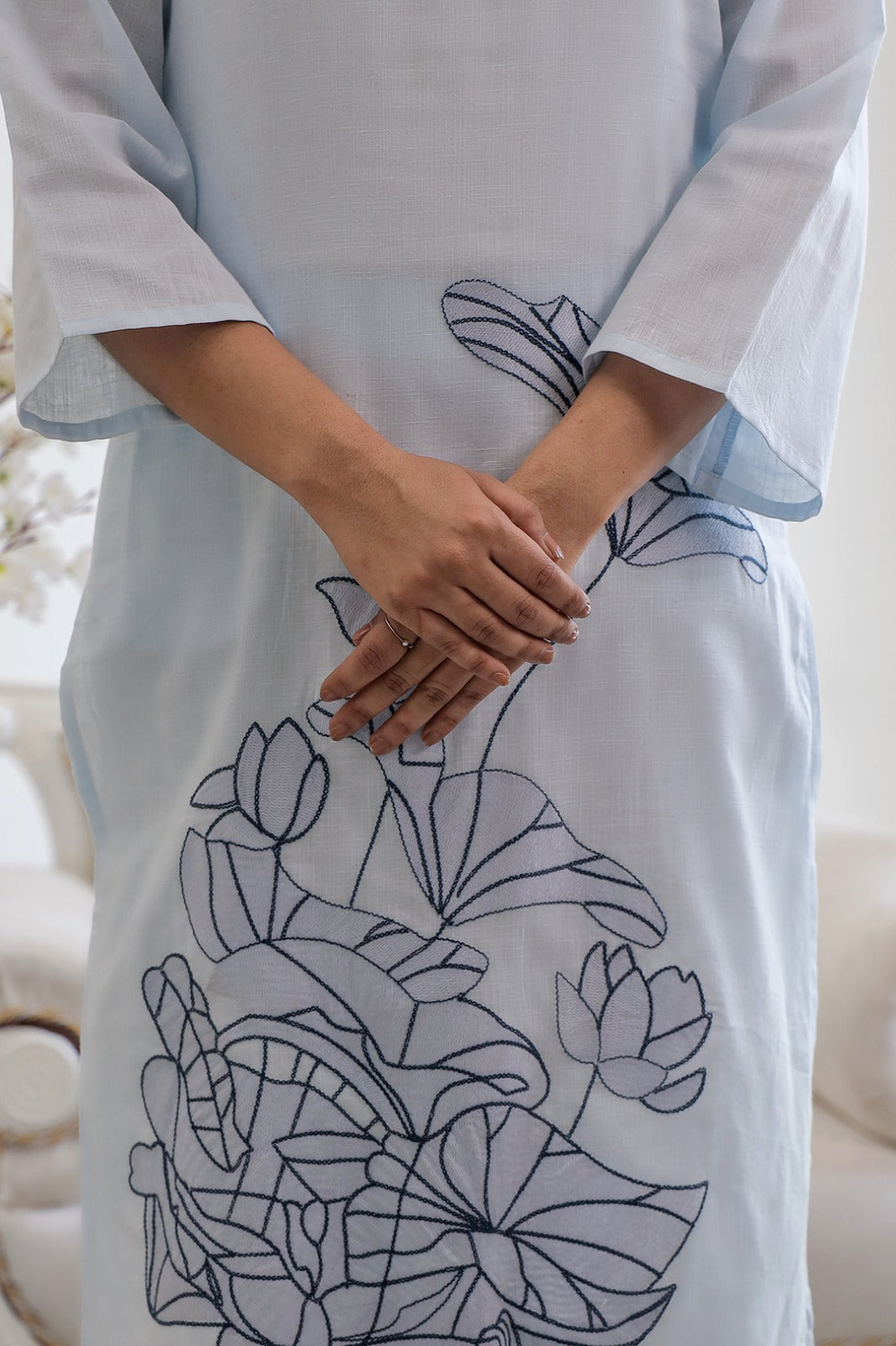 Smart cotton designer embroidered kurta pant