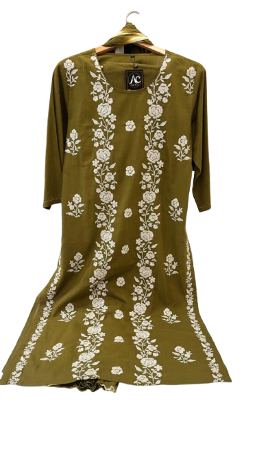 Fully embroidered cotton suit set