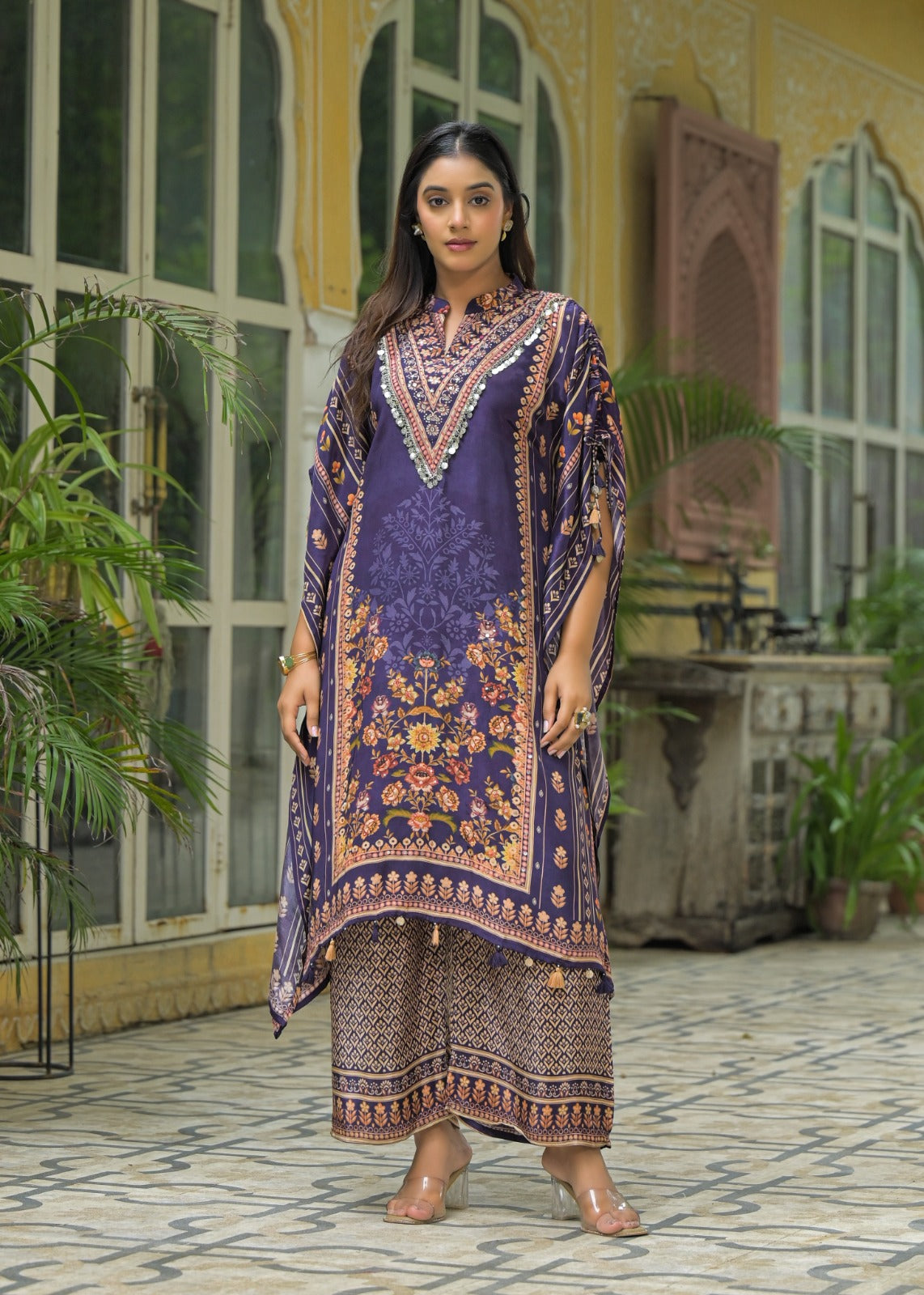 Pure crepe kaftan