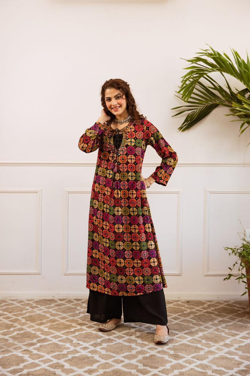Heavy rayon beautiful digital printed kurta pant