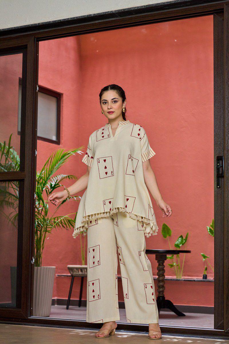 Heart cotton kaftan set