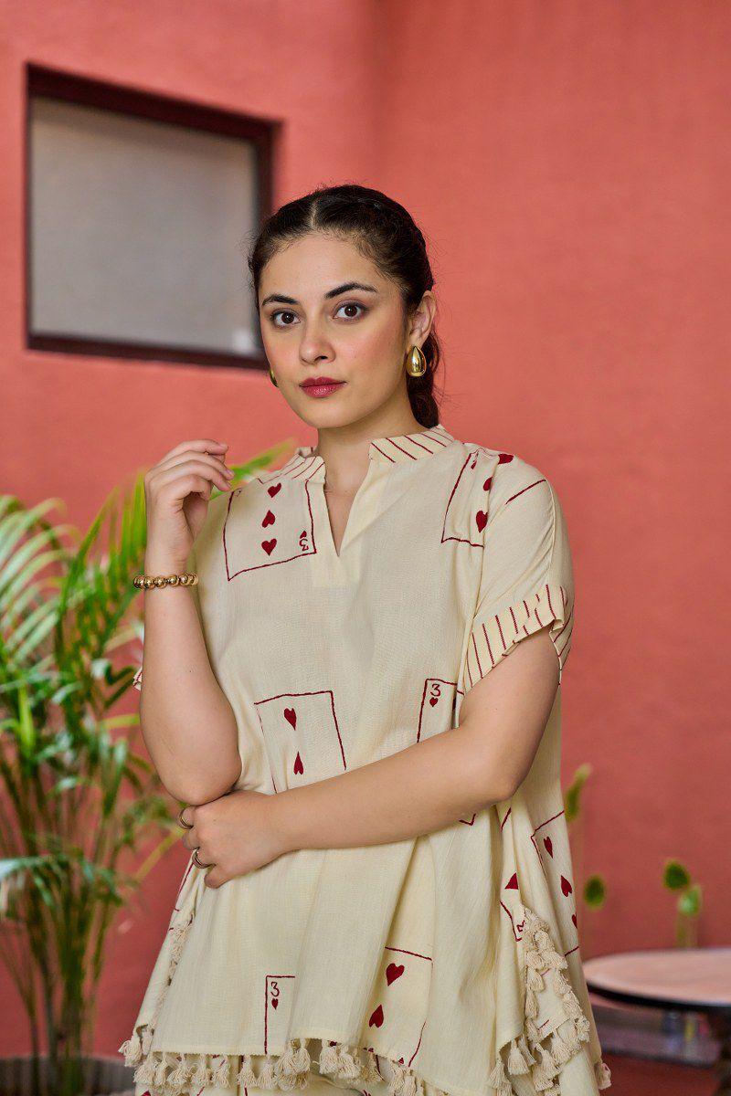 Heart cotton kaftan set