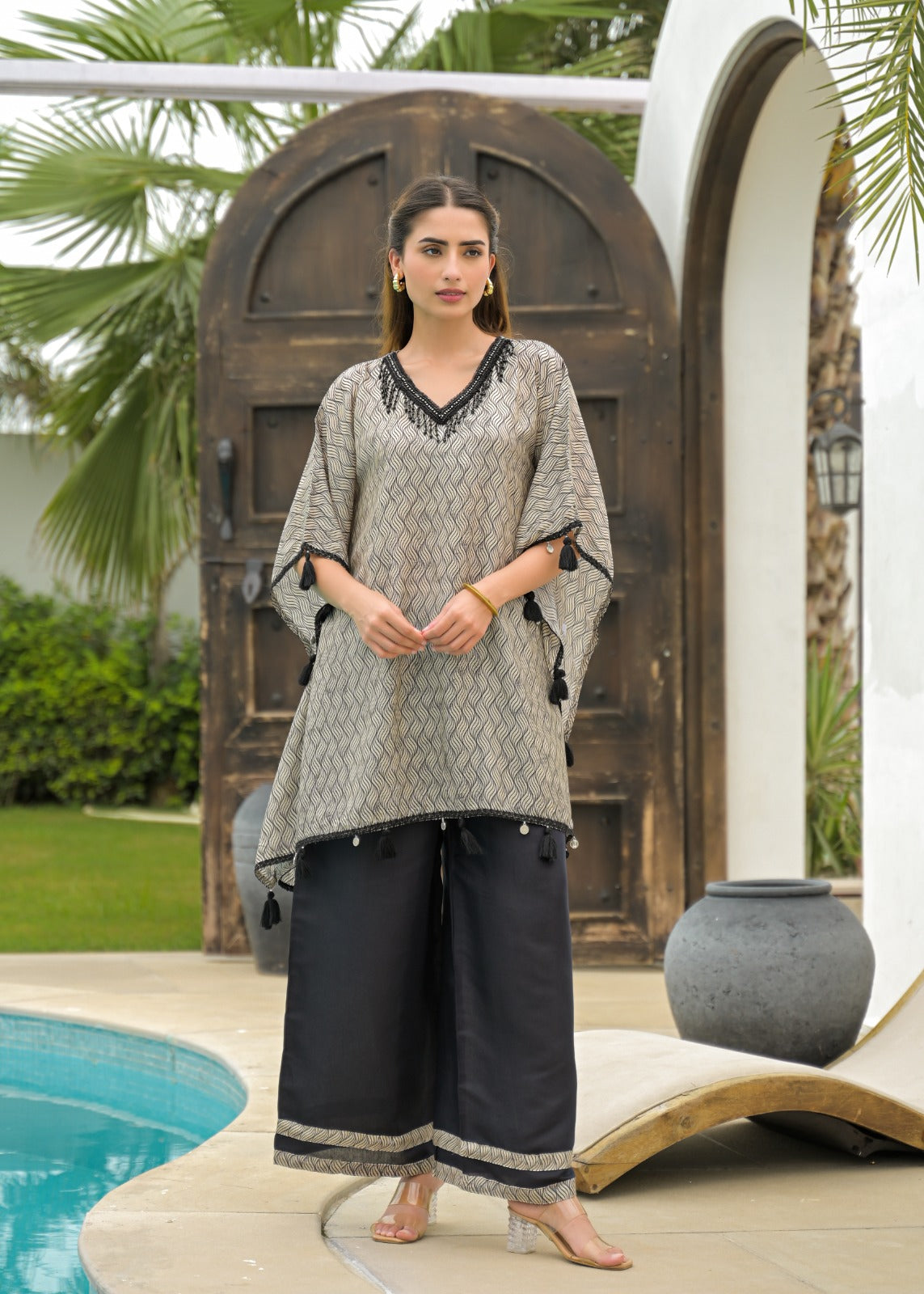 Italian crepe kaftan set