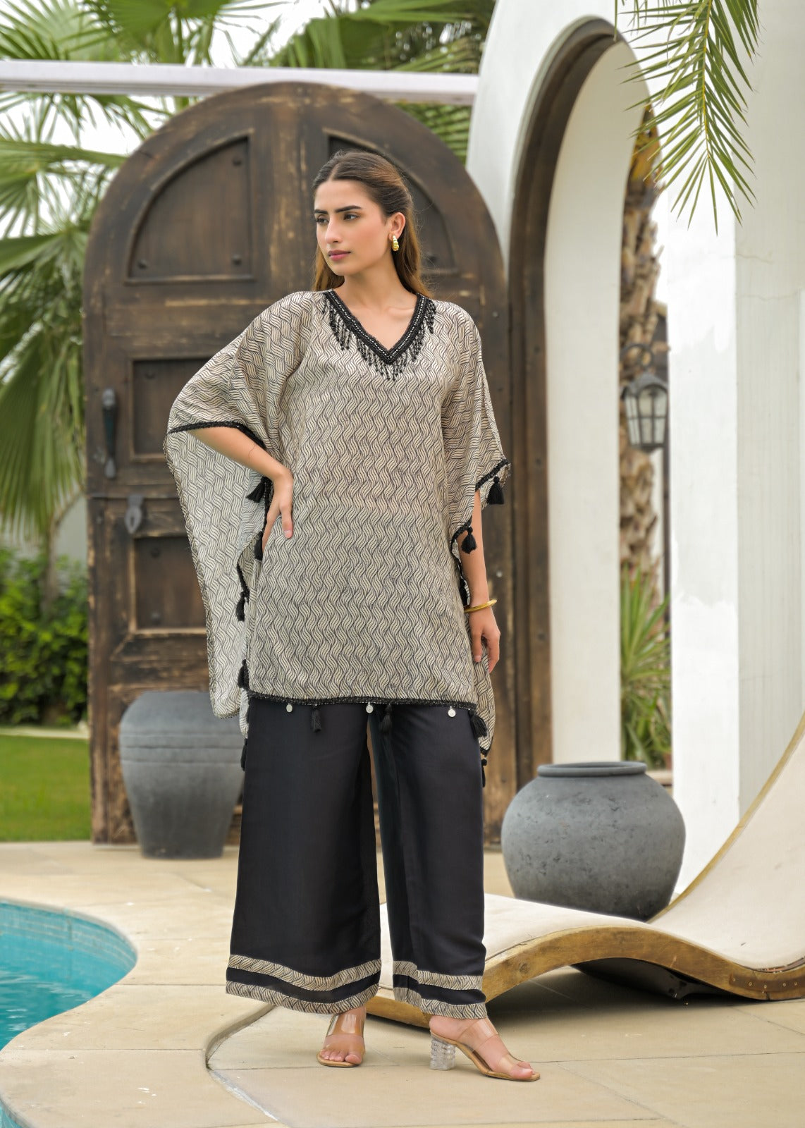 Italian crepe kaftan set
