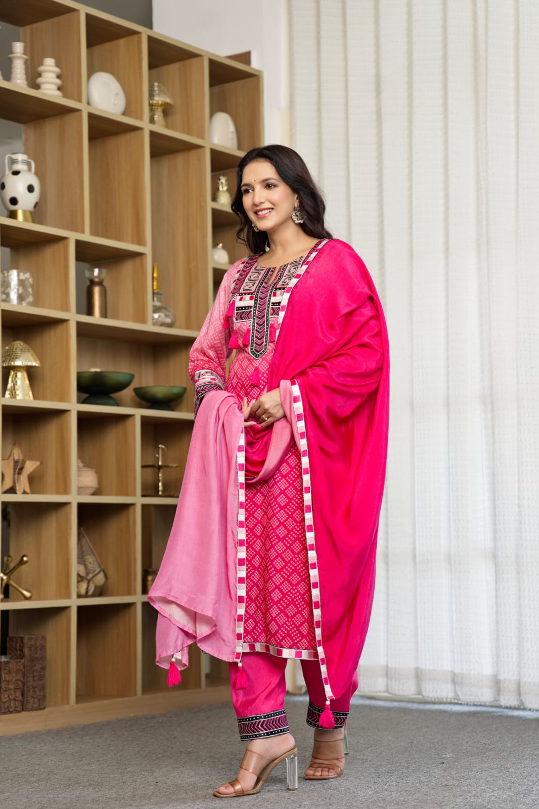 Pure Mul silk beautiful detailing suit set
